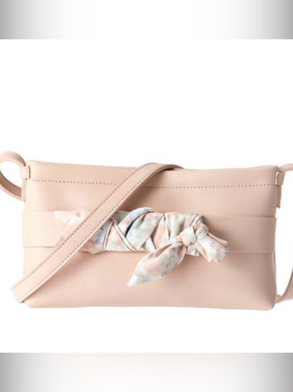 Miniso 🟣 Fashion Scarf Detail Bag Purse with Adjustable Strap in Pink
